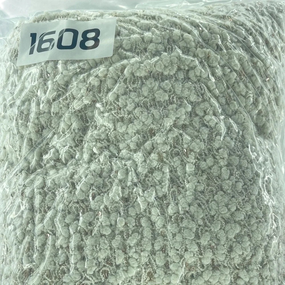Ivory Boucle Knit Throw‎ Blanket Neutral Textured Woven Cozy Chic 45x45 bling